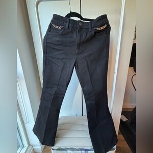 Maje | Women's Black Jeans with Gold Hardware